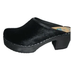 Tessa Clogs of Vail Black Cow Mules